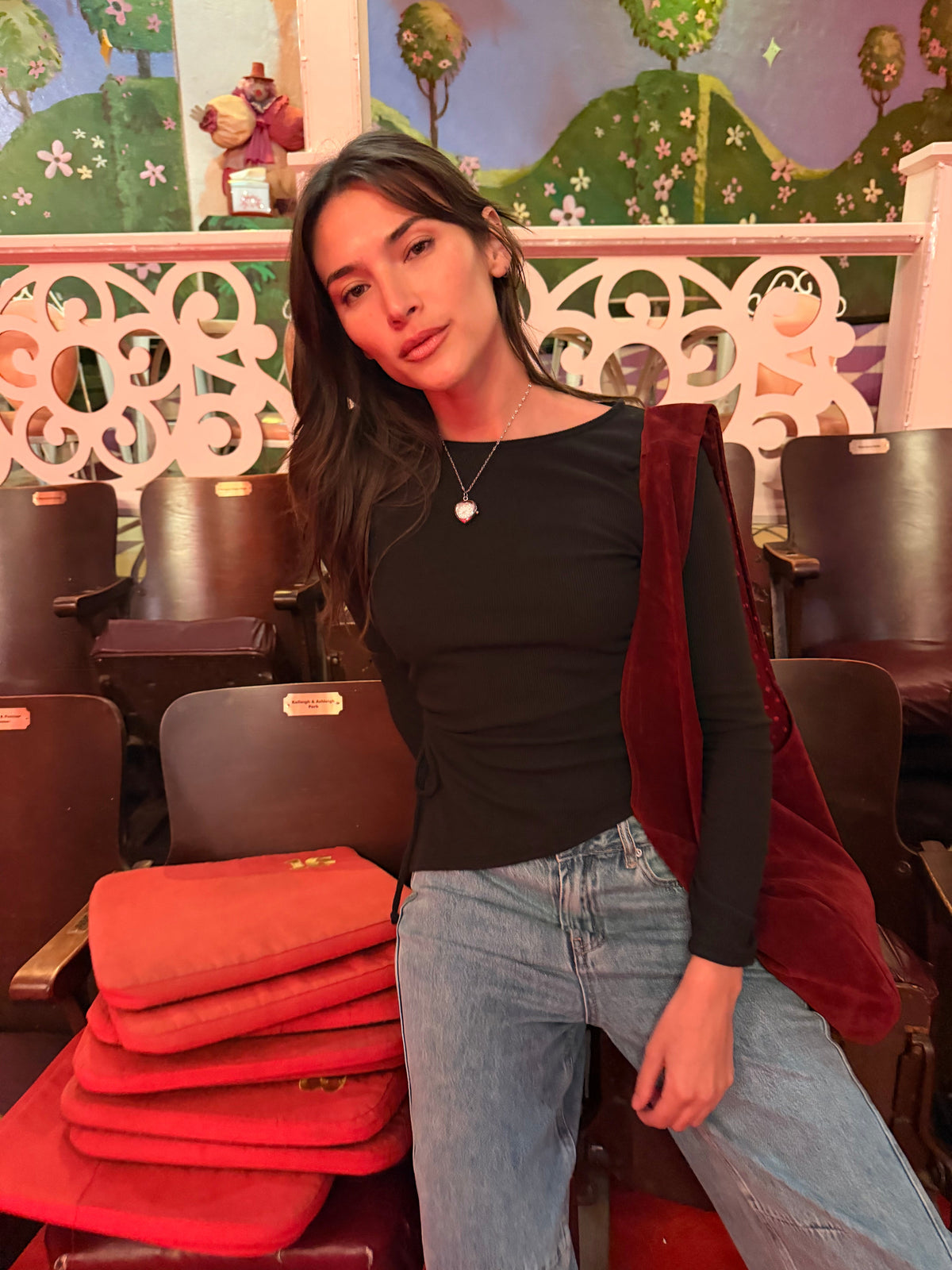 Emma Long Sleeve Top - Black Rib
