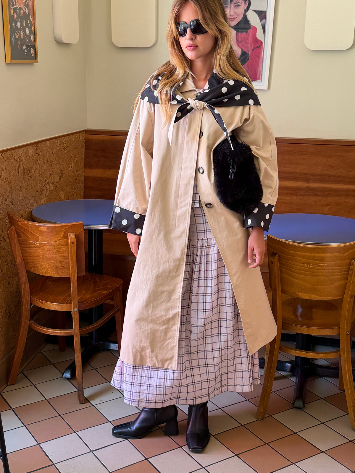 Olson Trench - Black/White Dot
