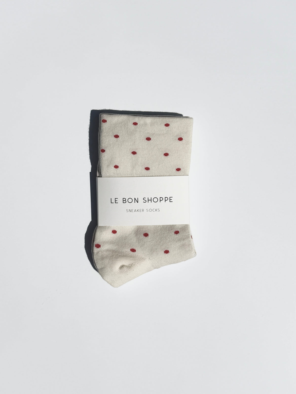 Patterned Sneaker Socks - Cream Red