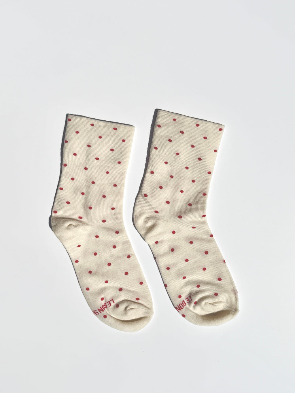 Patterned Sneaker Socks - Cream Red