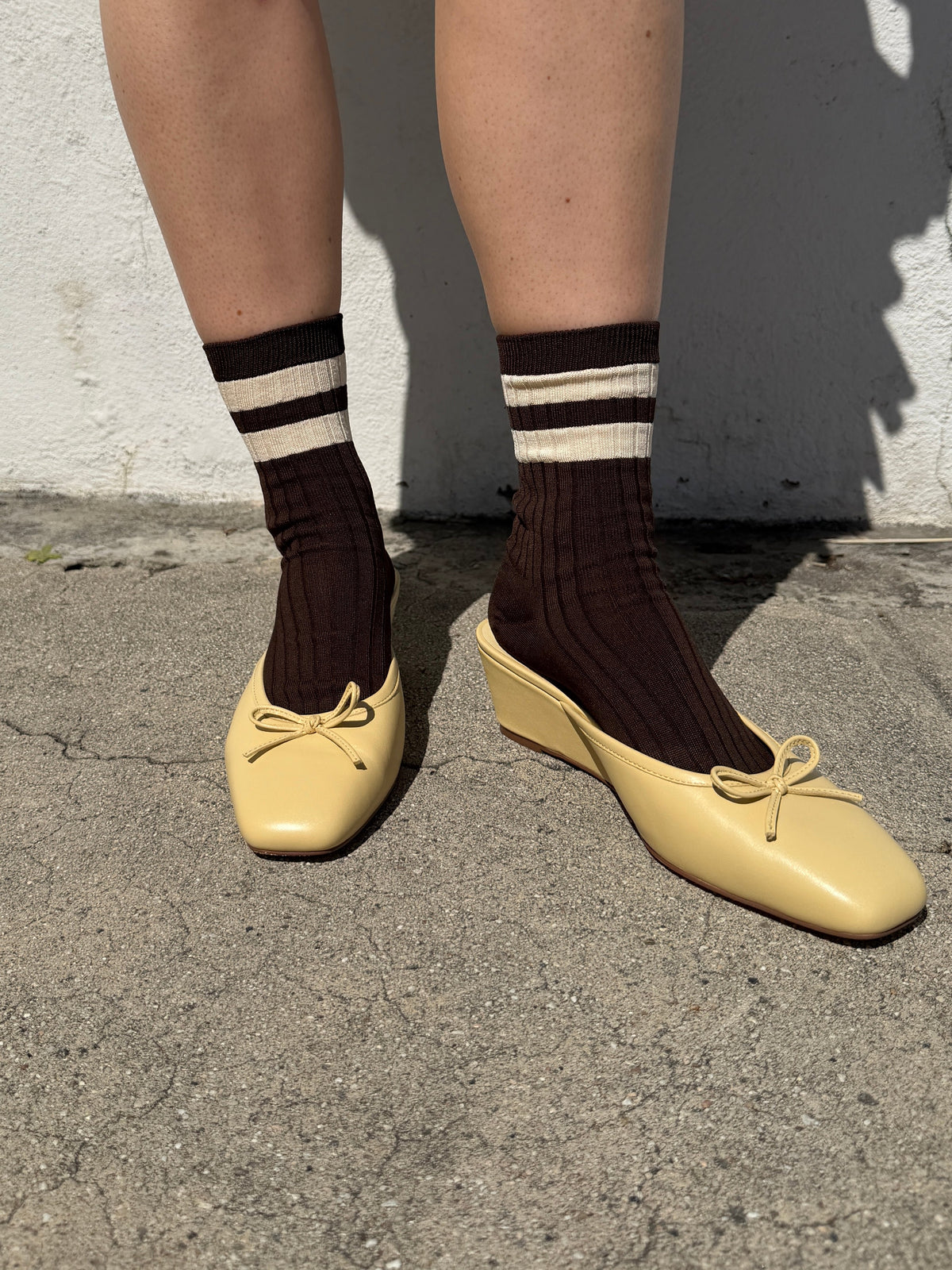 Her Varsity Socks - Espresso