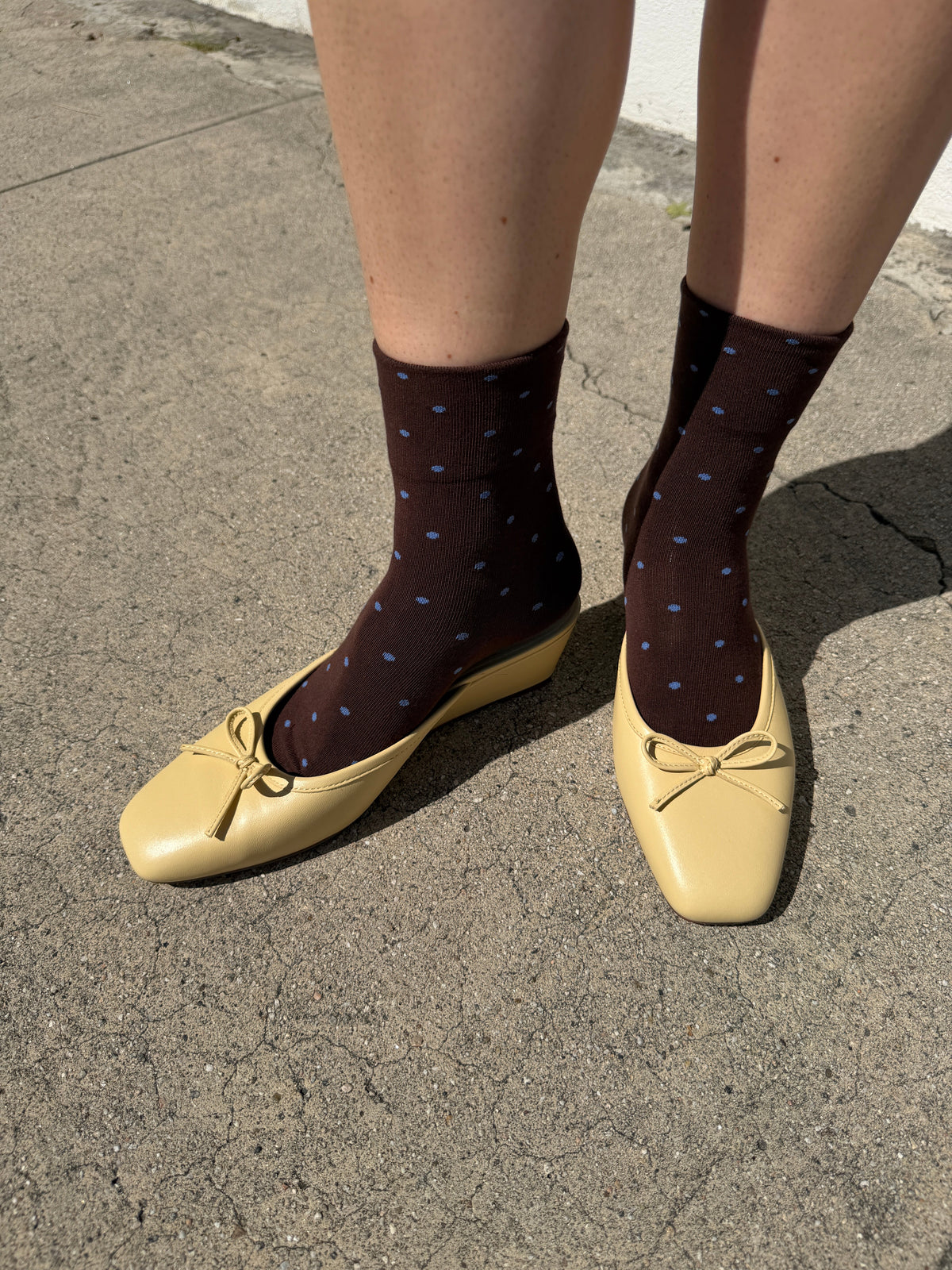 Patterned Sneaker Socks - Cacao/Blue