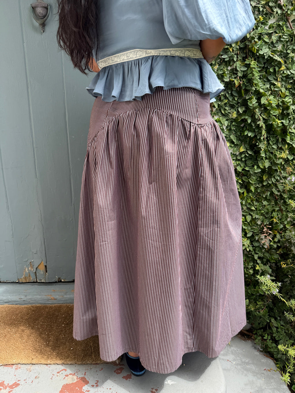 Maeve Midi Skirt - Saddle Stripe