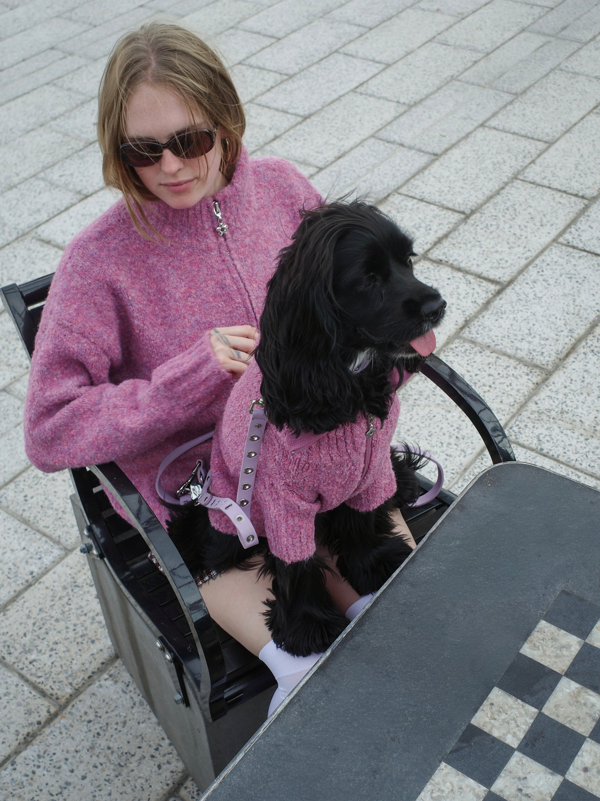 Dog Sweater - Pink Marble