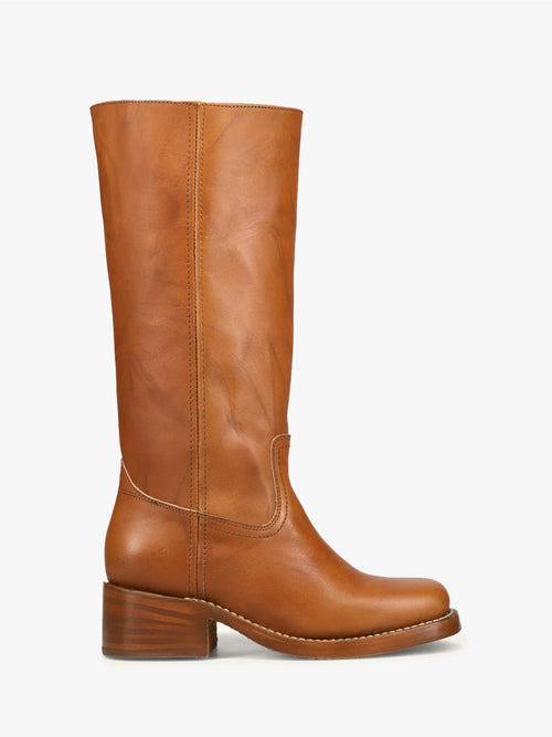 Campus Knee High Boot - Saddle