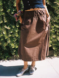 Caspia Volume Midi Skirt - Chocolate