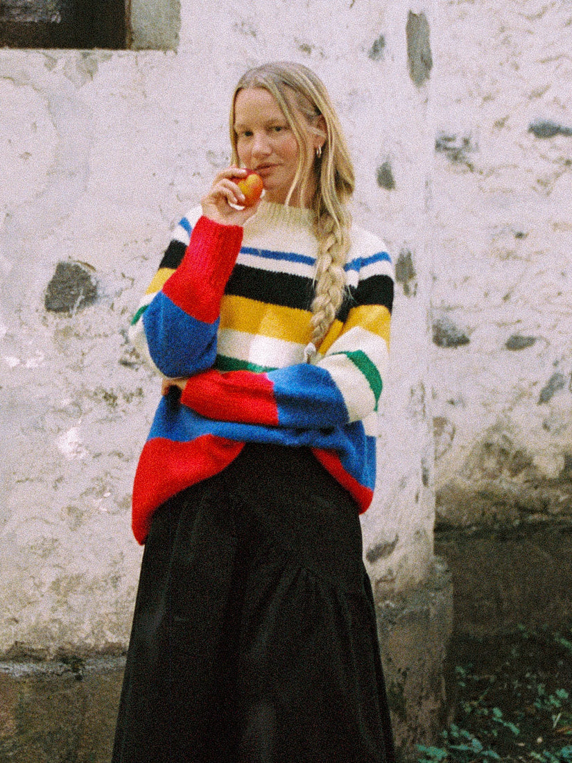 Louise Mockneck Sweater - Primary Stripe