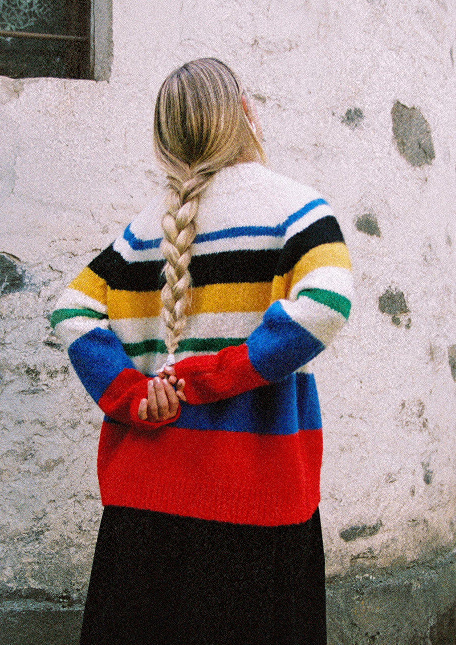 Louise Mockneck Sweater - Primary Stripe