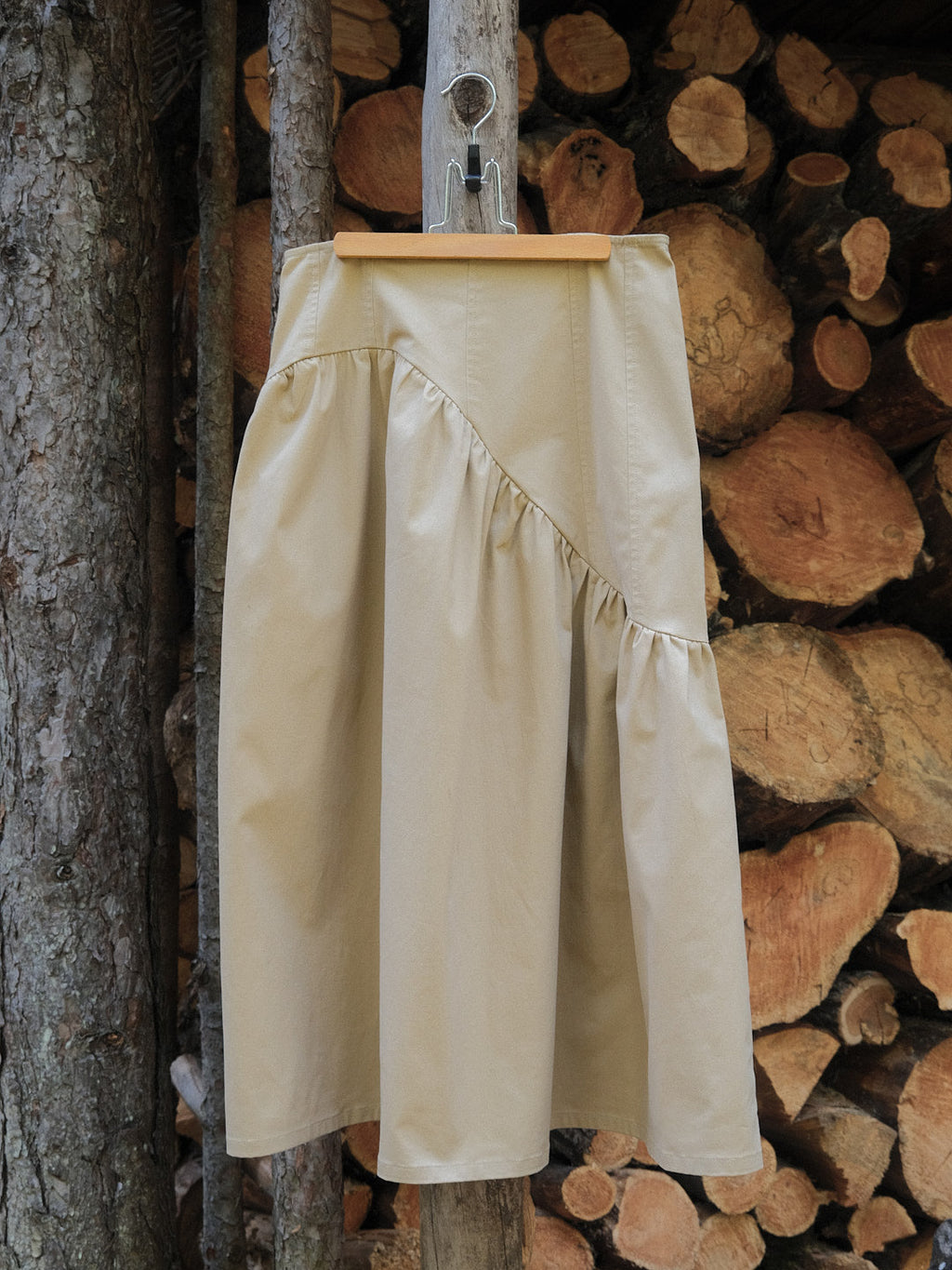 Maeve Midi Skirt - Toast Twill