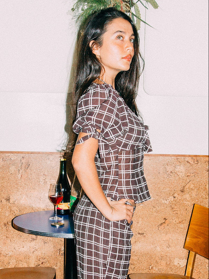Ariel Top - Espresso Plaid