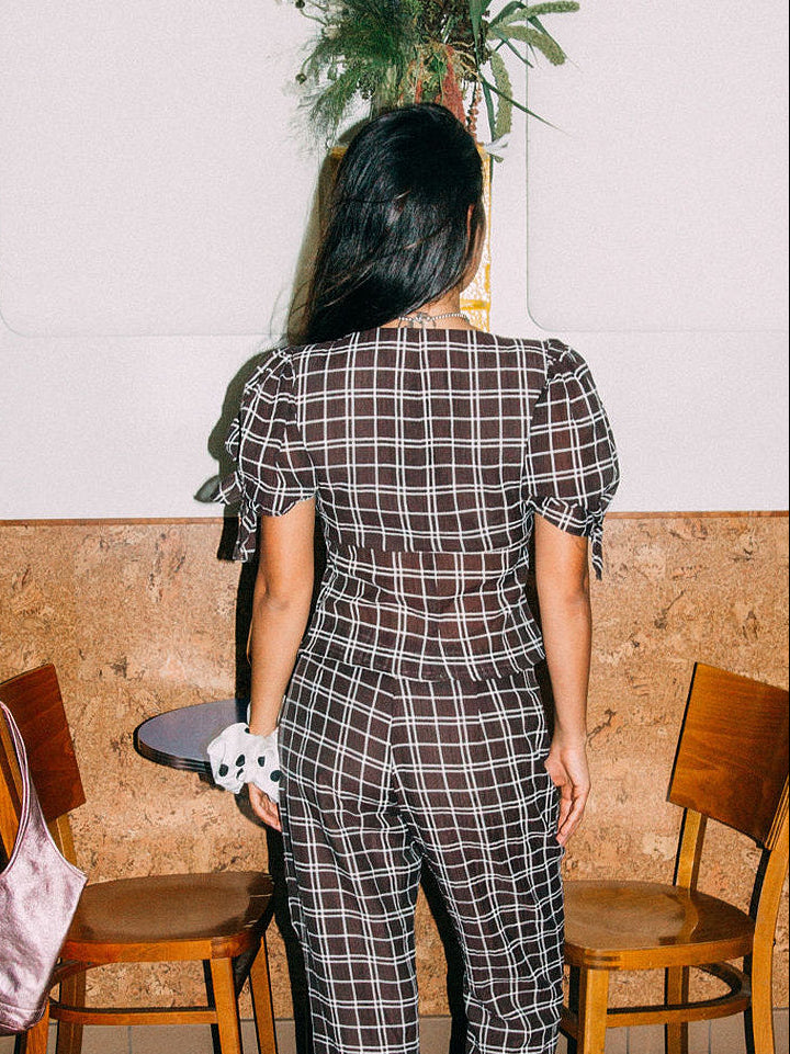 Ariel Top - Espresso Plaid