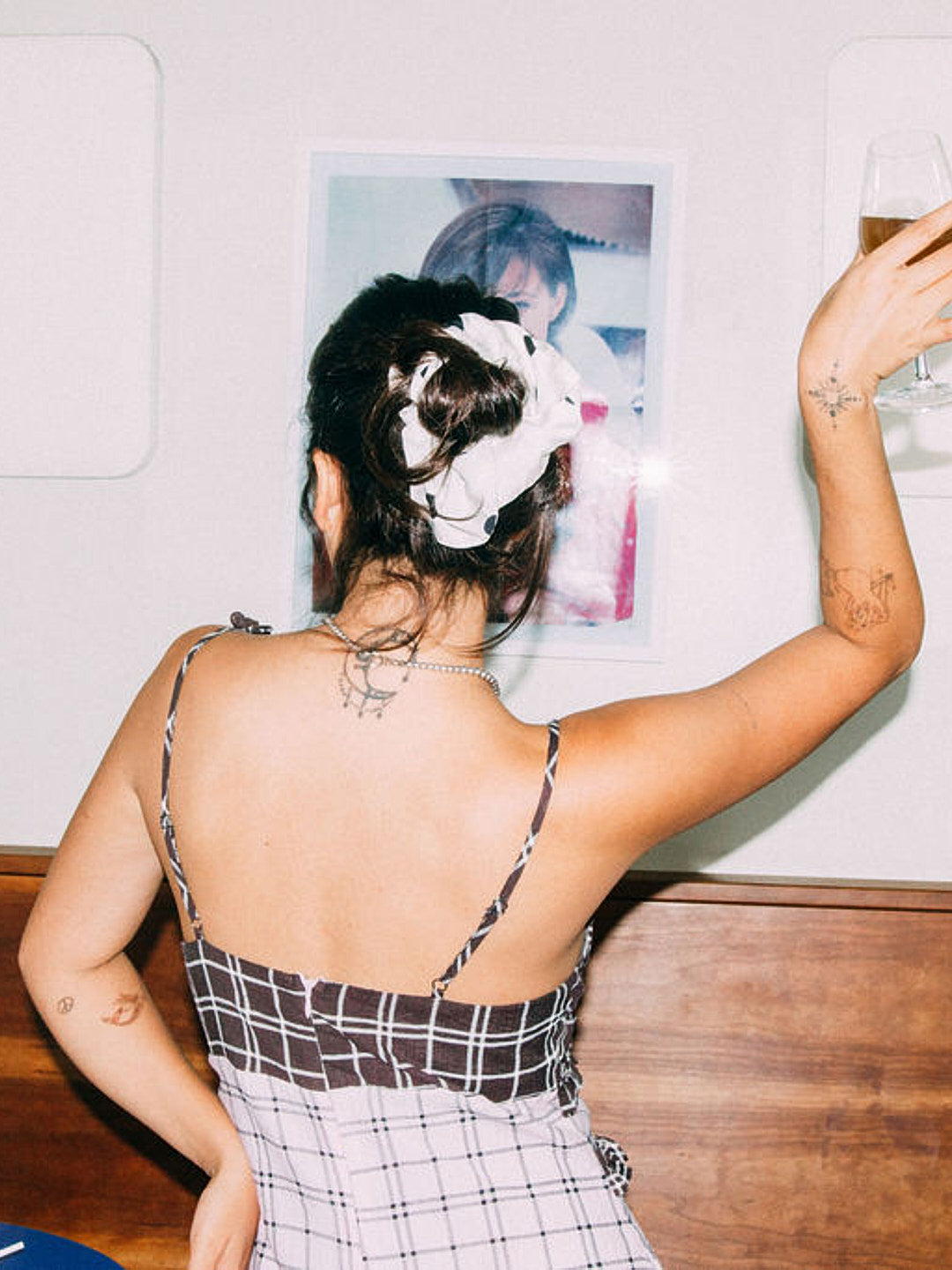 Scrunchie - White Dot