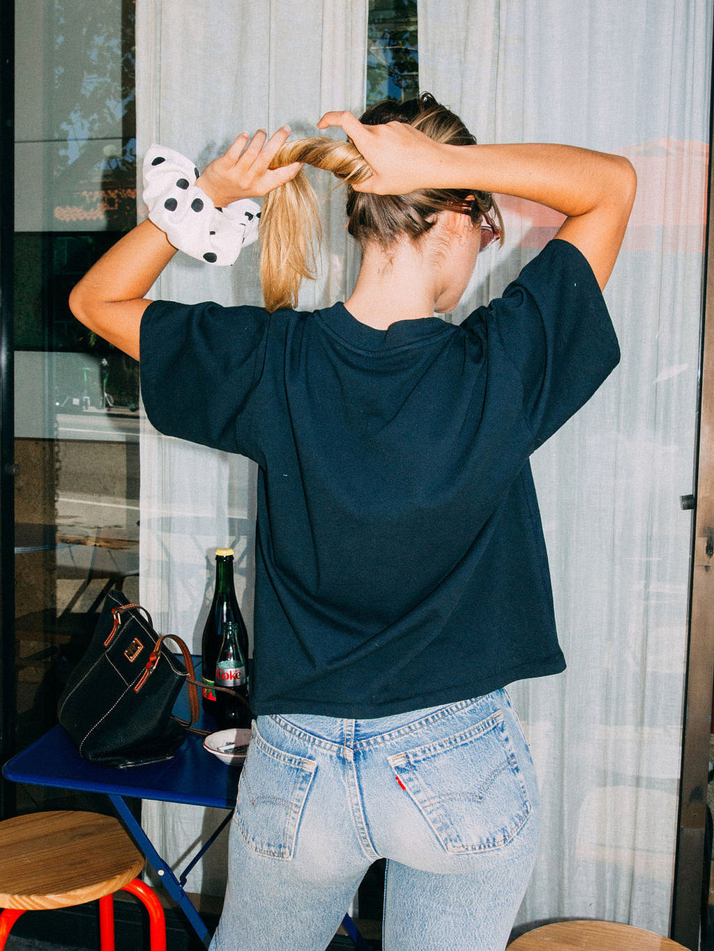 Scrunchie - White Dot