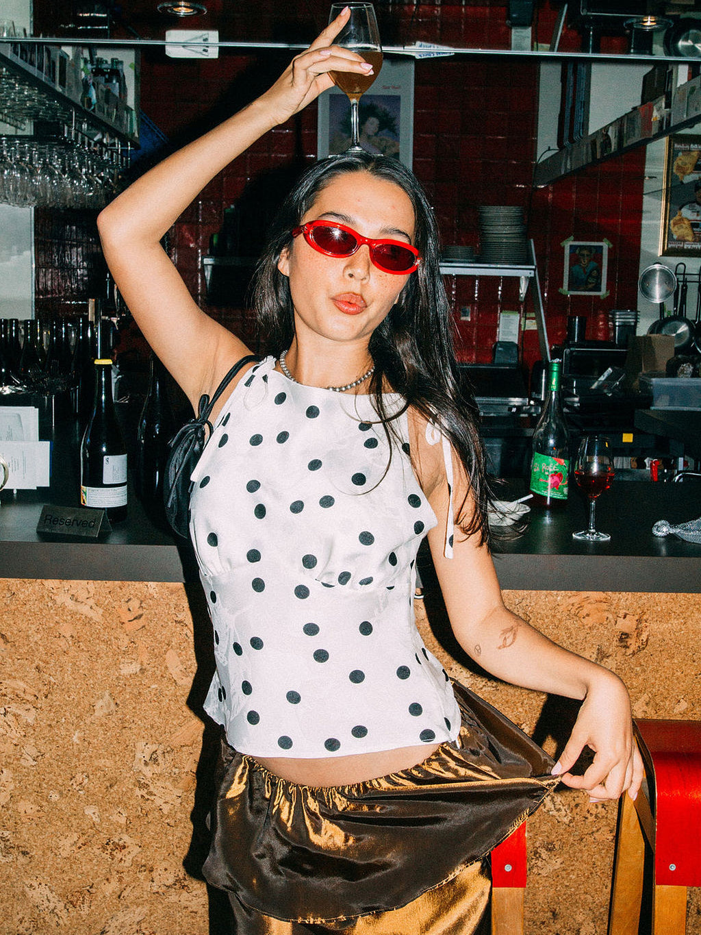 Lucy Top - White Dot
