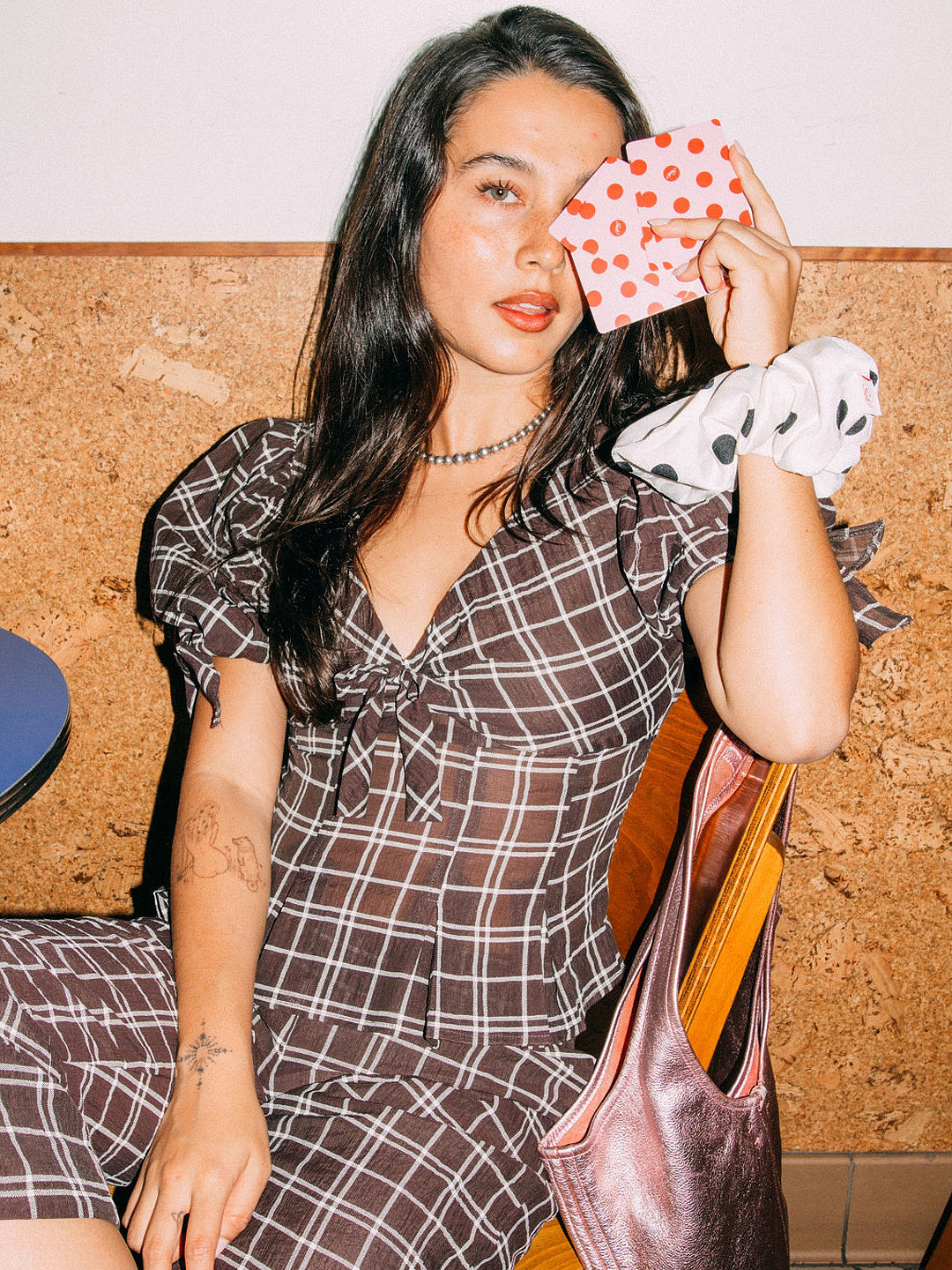 Scrunchie - White Dot