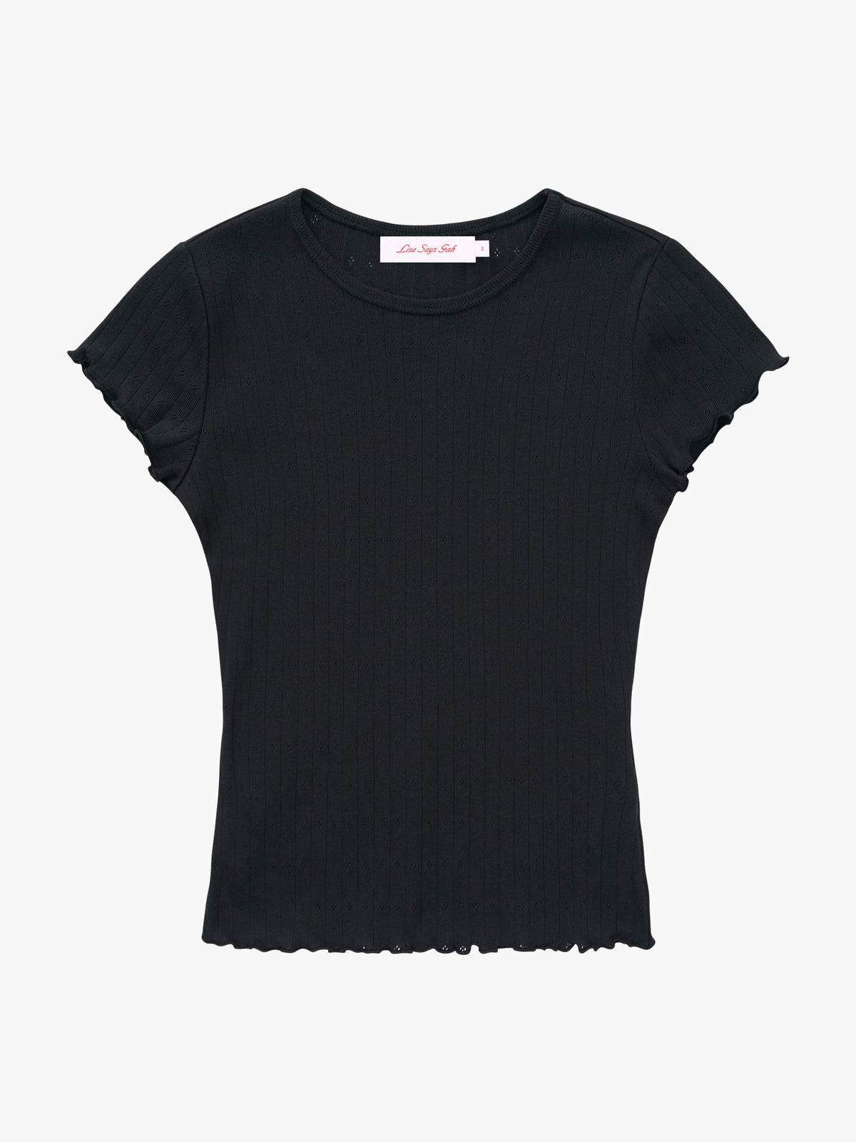 Amber Tee - Black Pointelle