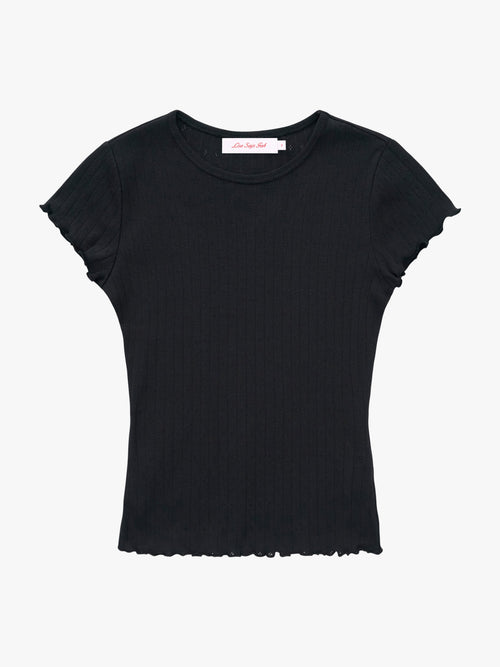 Amber Tee - Black Pointelle