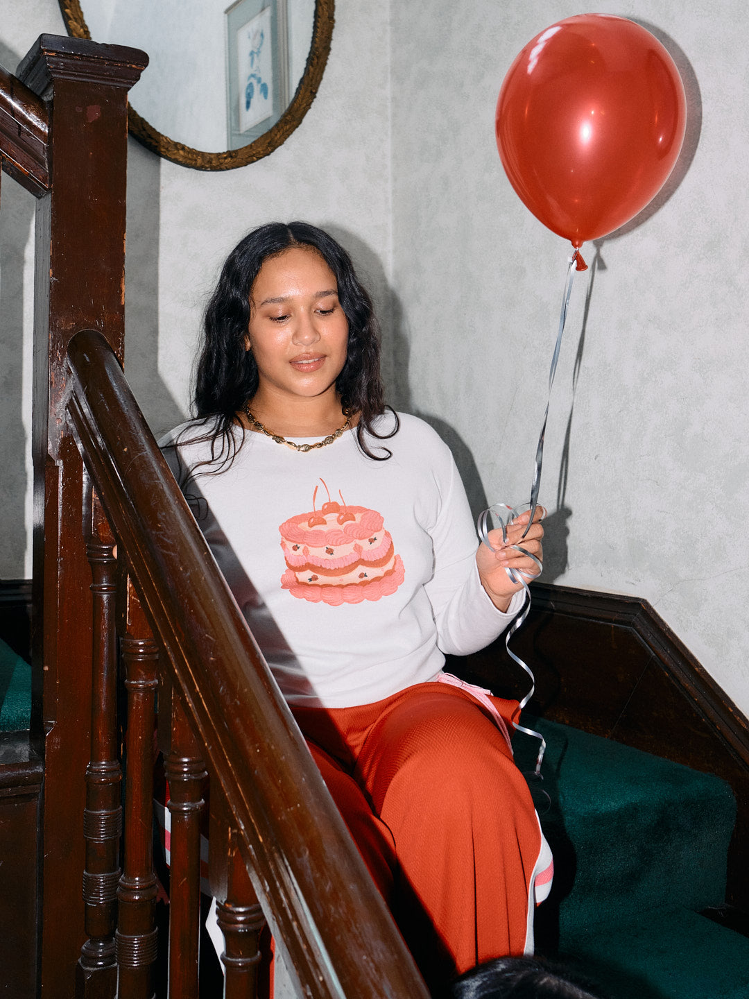 Dana Long Sleeve Tee - White/Cake