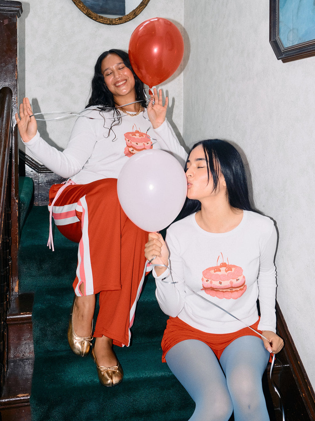 Dana Long Sleeve Tee - White/Cake