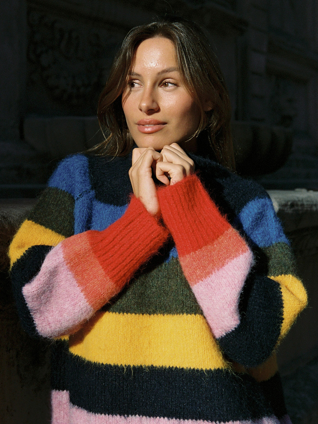 Louise Mockneck Sweater - Rainbow