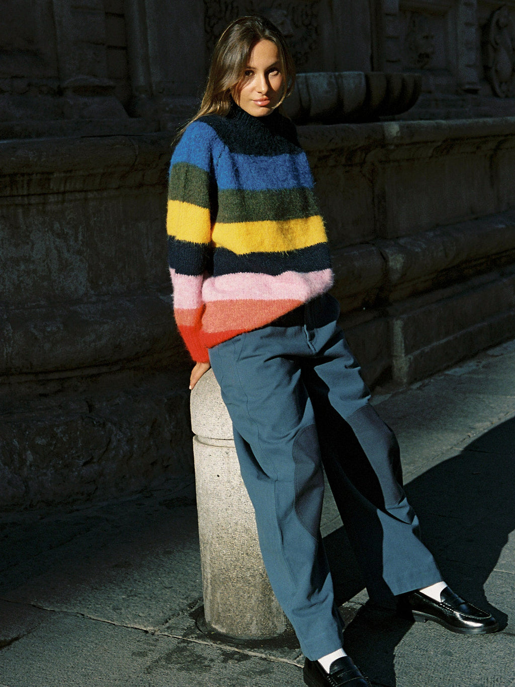 Louise Mockneck Sweater - Rainbow