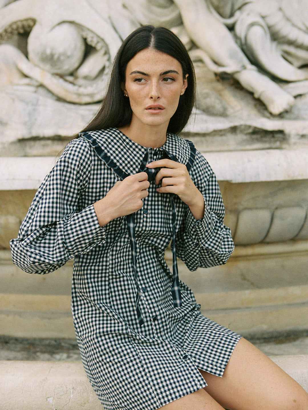Piper Dress - Midnight Check Mix