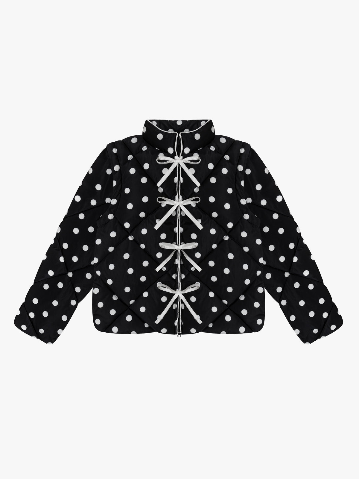 Lady Puffer Jacket - Black Dot