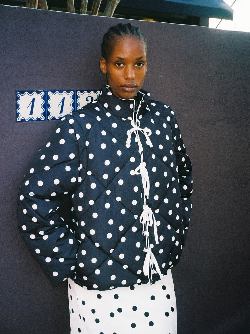 Lady Puffer Jacket - Black Dot
