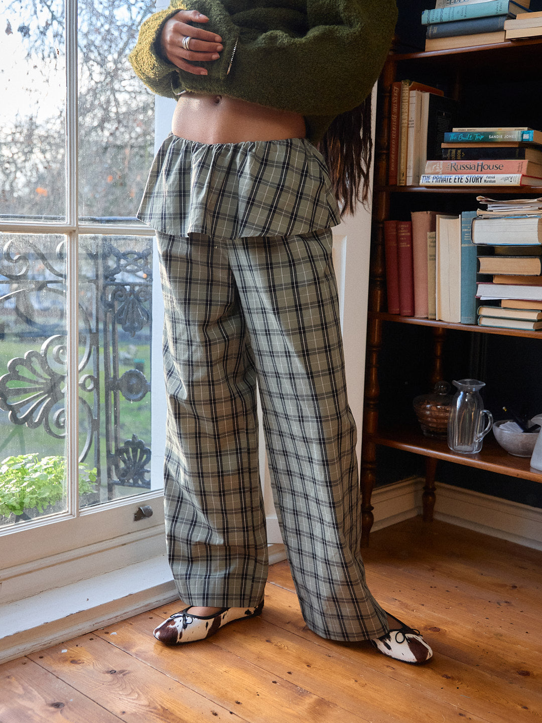 Renee Pant - Moss Plaid