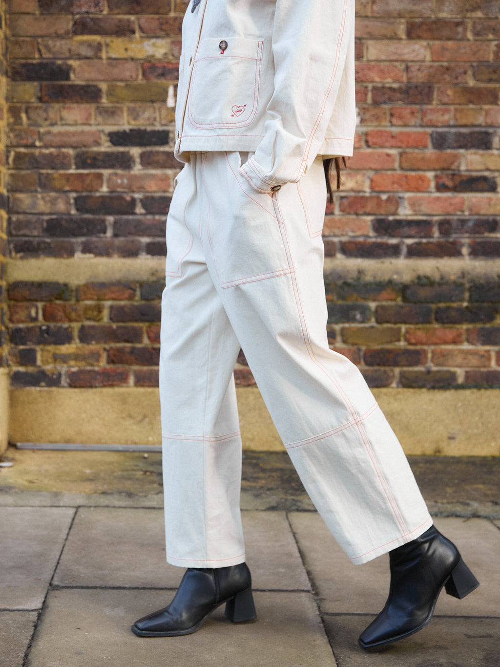 Rei Pant - Cream/Red