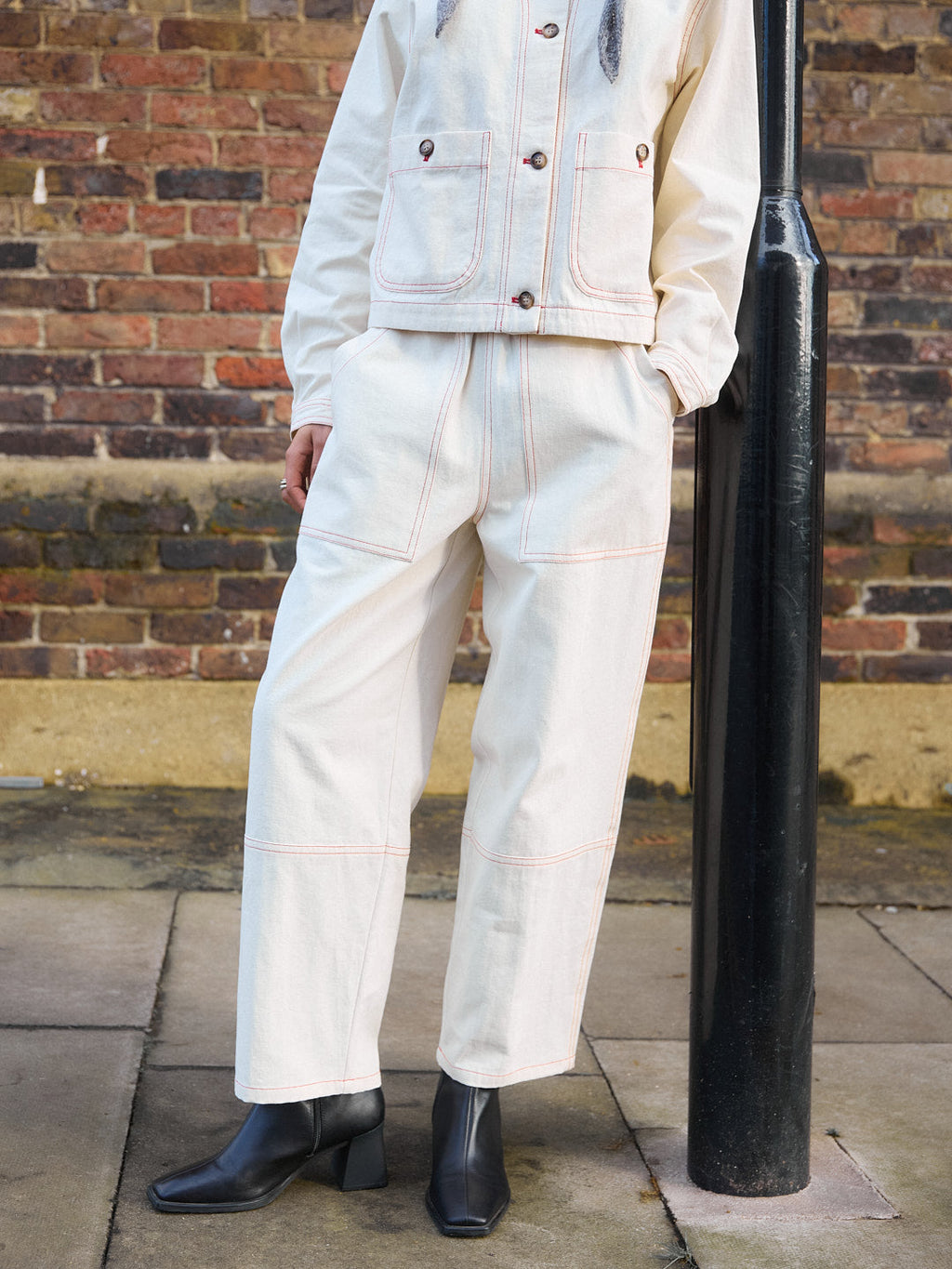 Rei Pant - Cream/Red