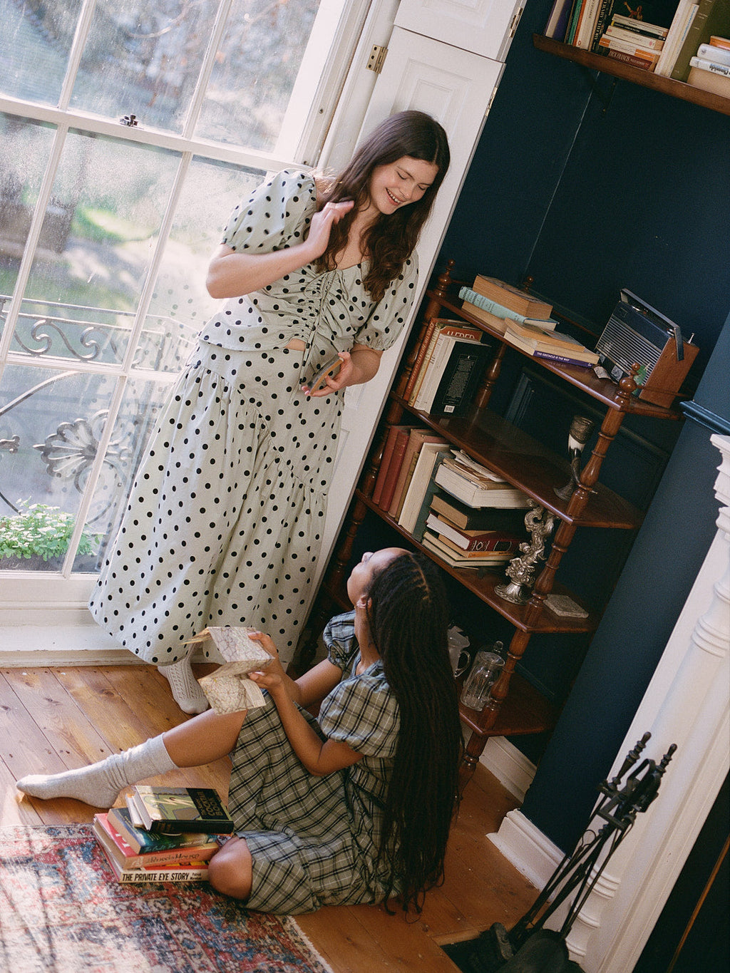 Maeve Midi Skirt - Mint Chip Dot