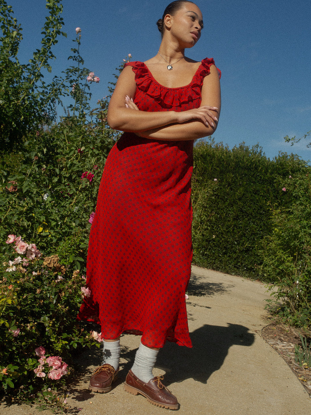 Dahlia Dress - Red Dot