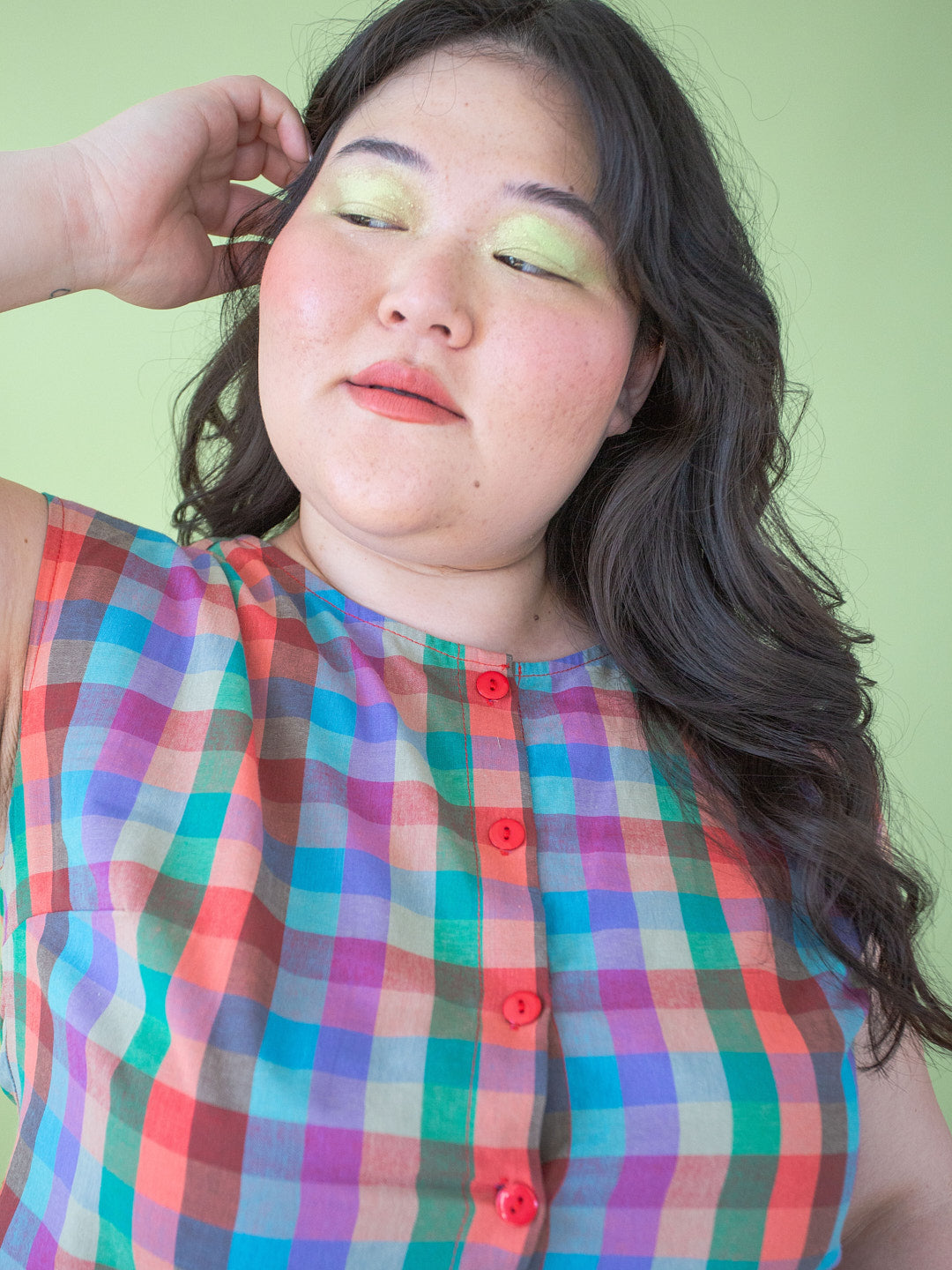 Madeline Top - Colorburst Plaid