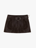 Winona Mini Skort - Mocha Suede